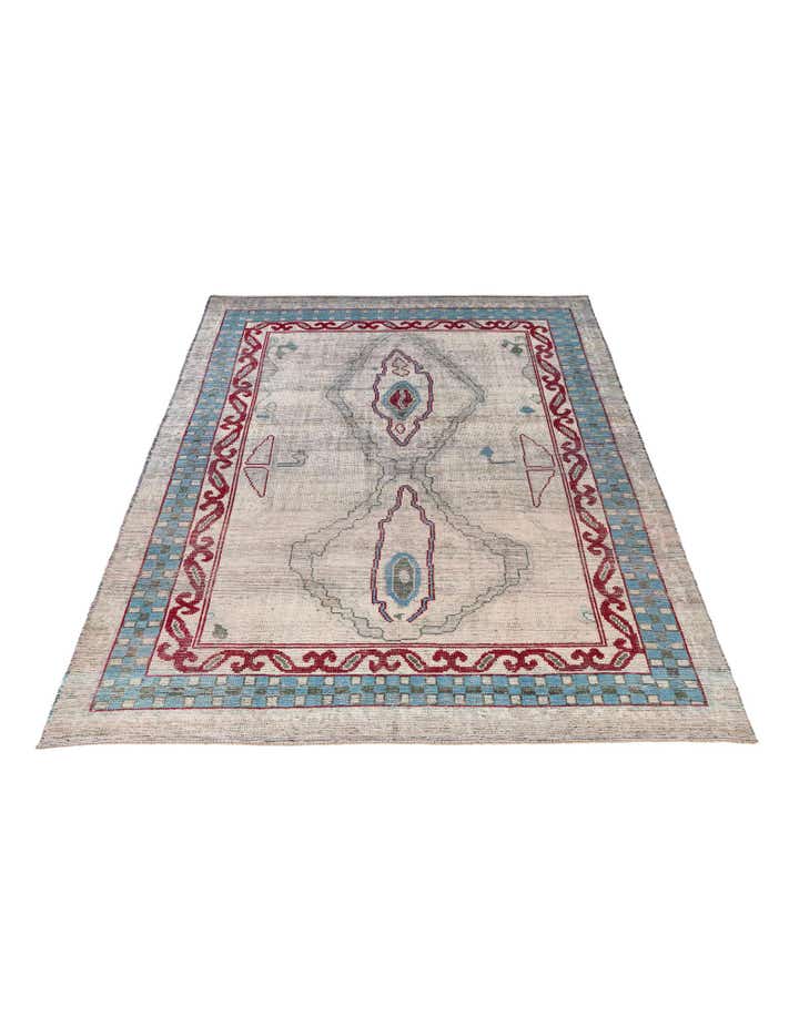 9' 4 x 12' Hand Knotted Moroccan Wool Rug