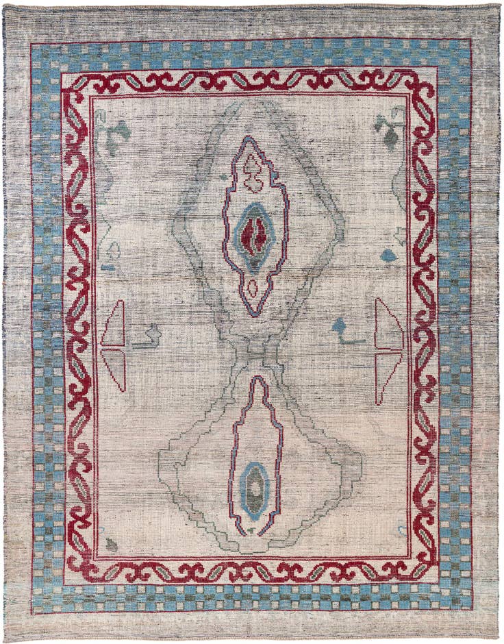 Detail image of 9' 4 x 12' Hand Knotted Moroccan Wool Rug