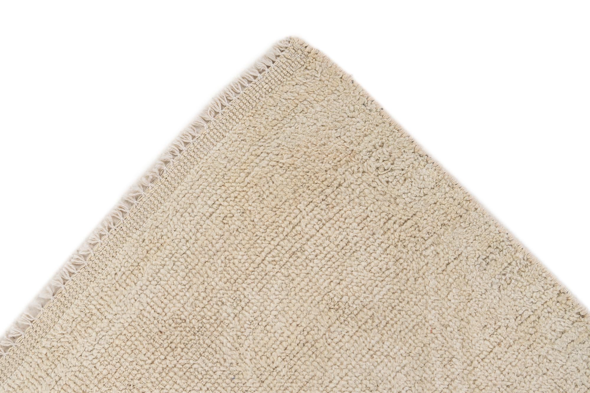 9' x 12' Hand Knotted Moroccan Wool Rug