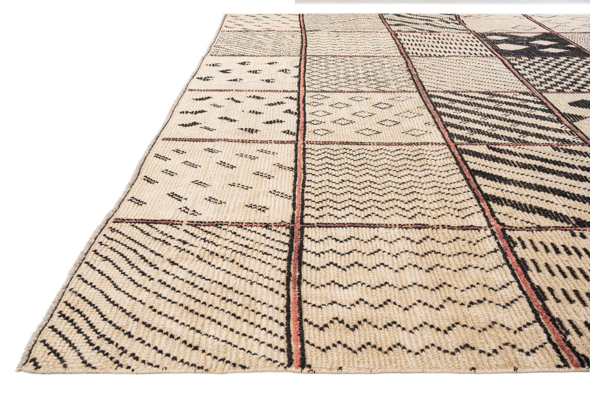 11' 3 x 15' 8 Hand Knotted Moroccan Wool Rug