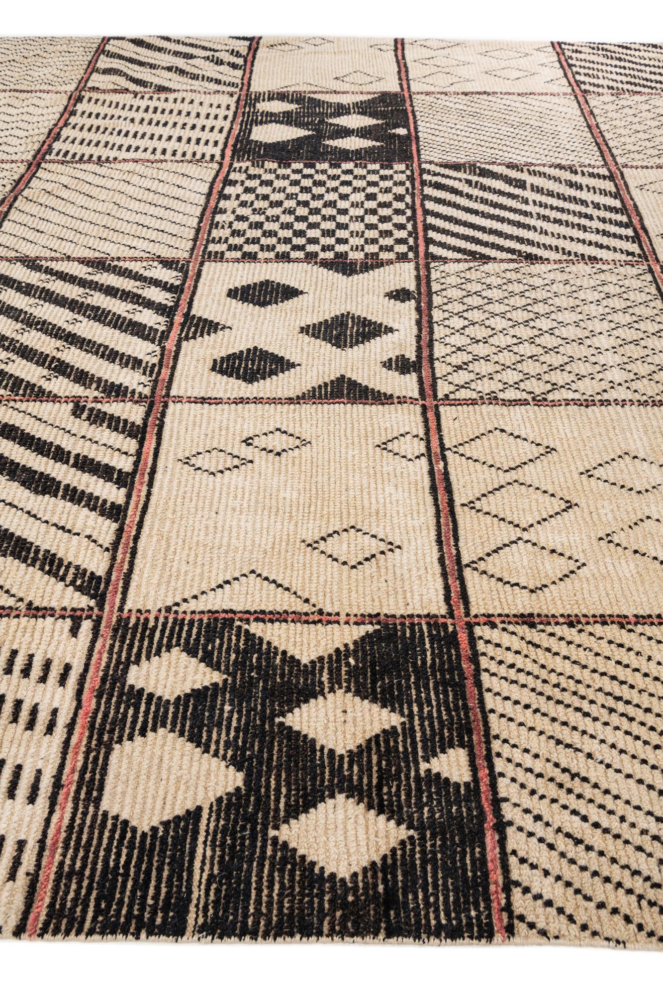 11' 3 x 15' 8 Hand Knotted Moroccan Wool Rug