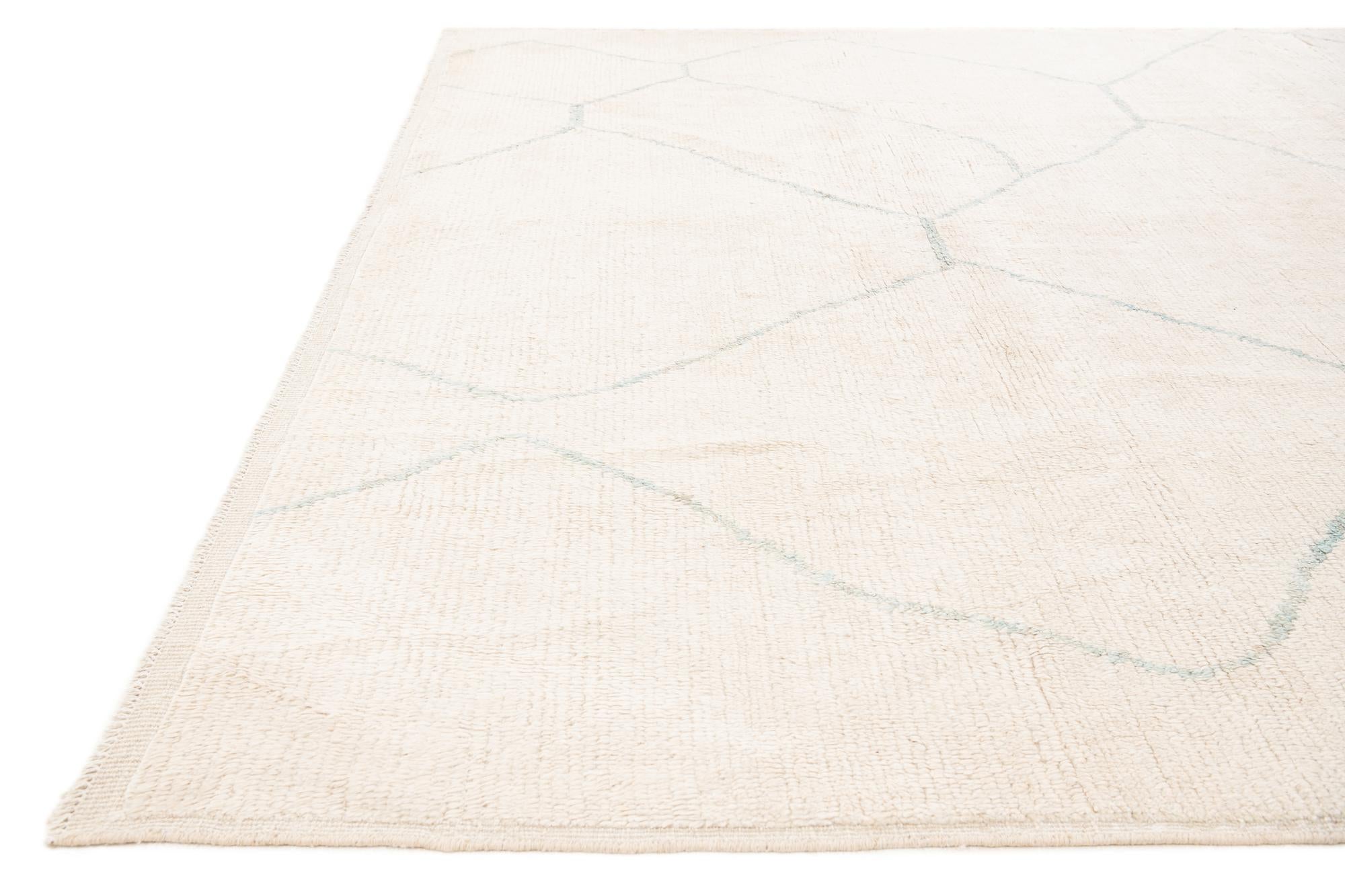 8' 2 x 10' 2 Hand Knotted Moroccan Wool Rug