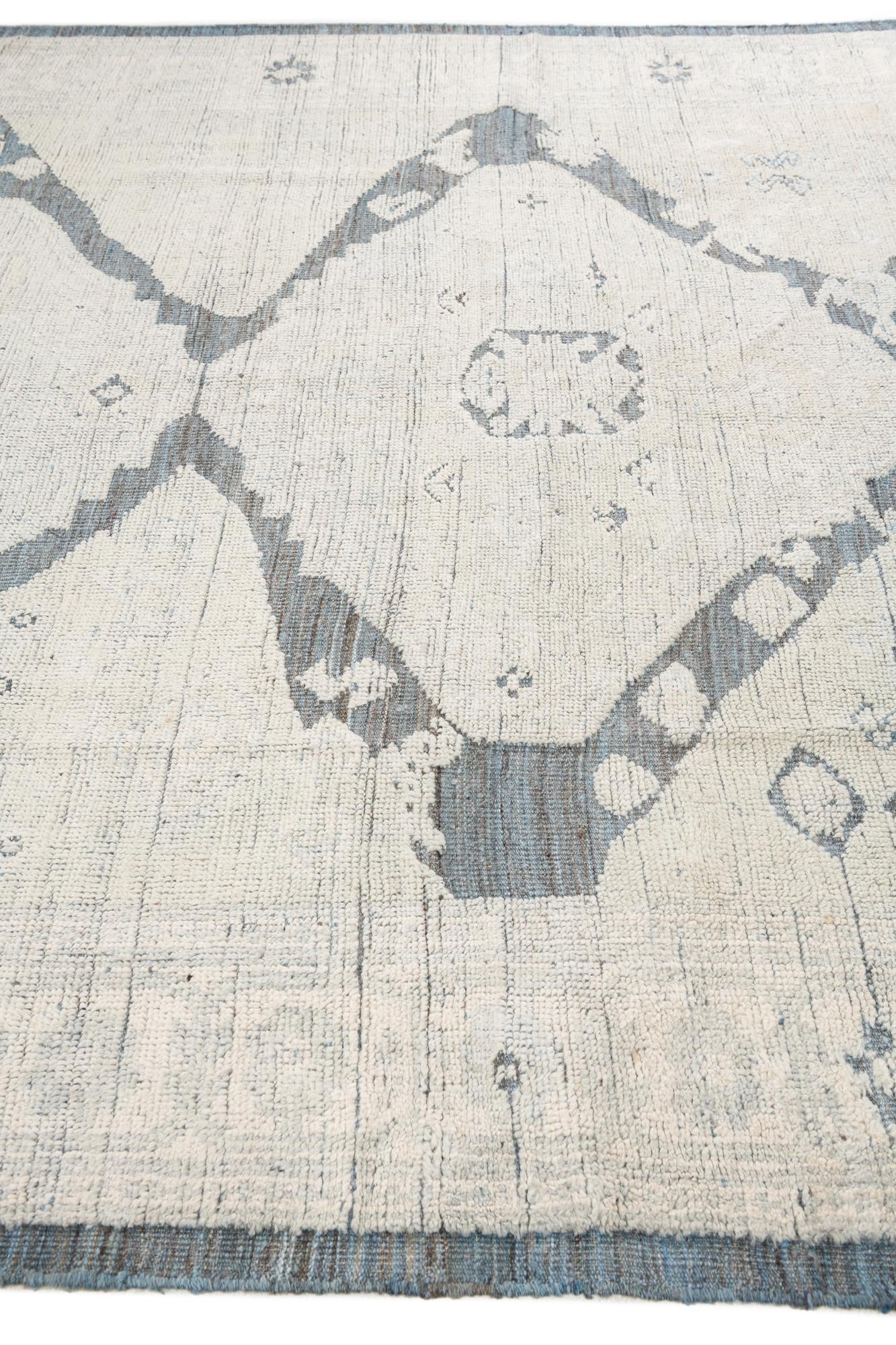 8' 1 x 9' 9 Hand Knotted Moroccan Wool Rug