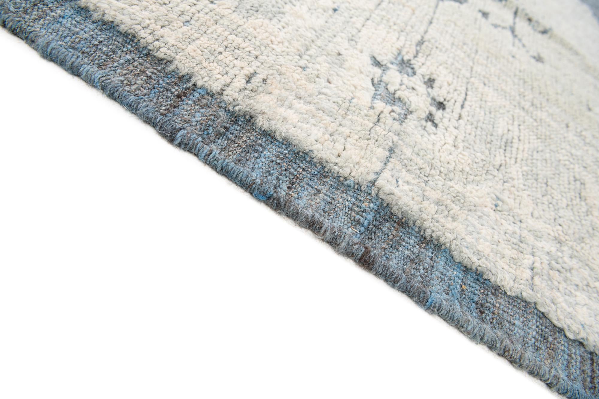 8' 1 x 9' 9 Hand Knotted Moroccan Wool Rug