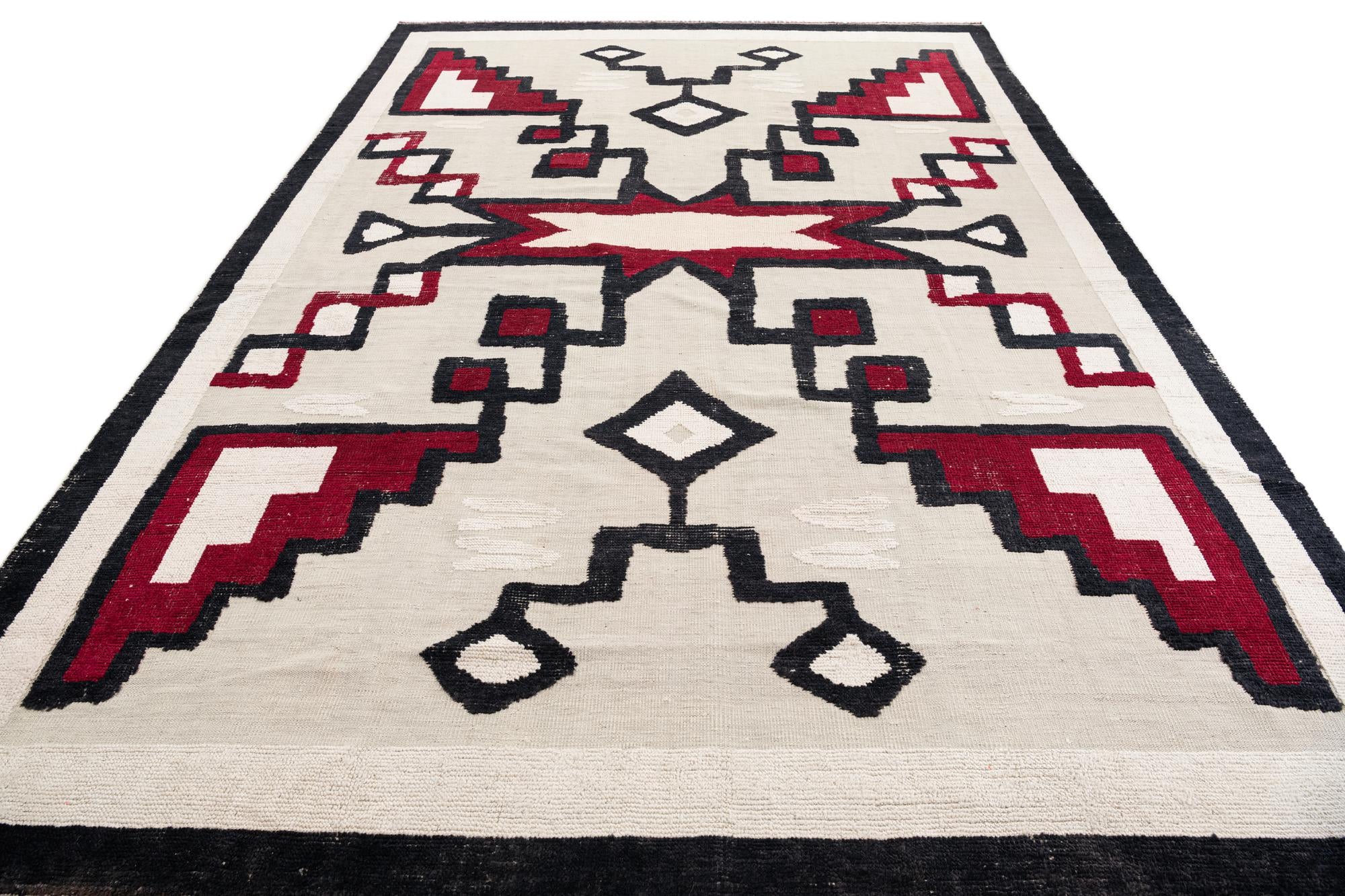 8' 9 x 12' 8 Hand Knotted Moroccan Wool Rug