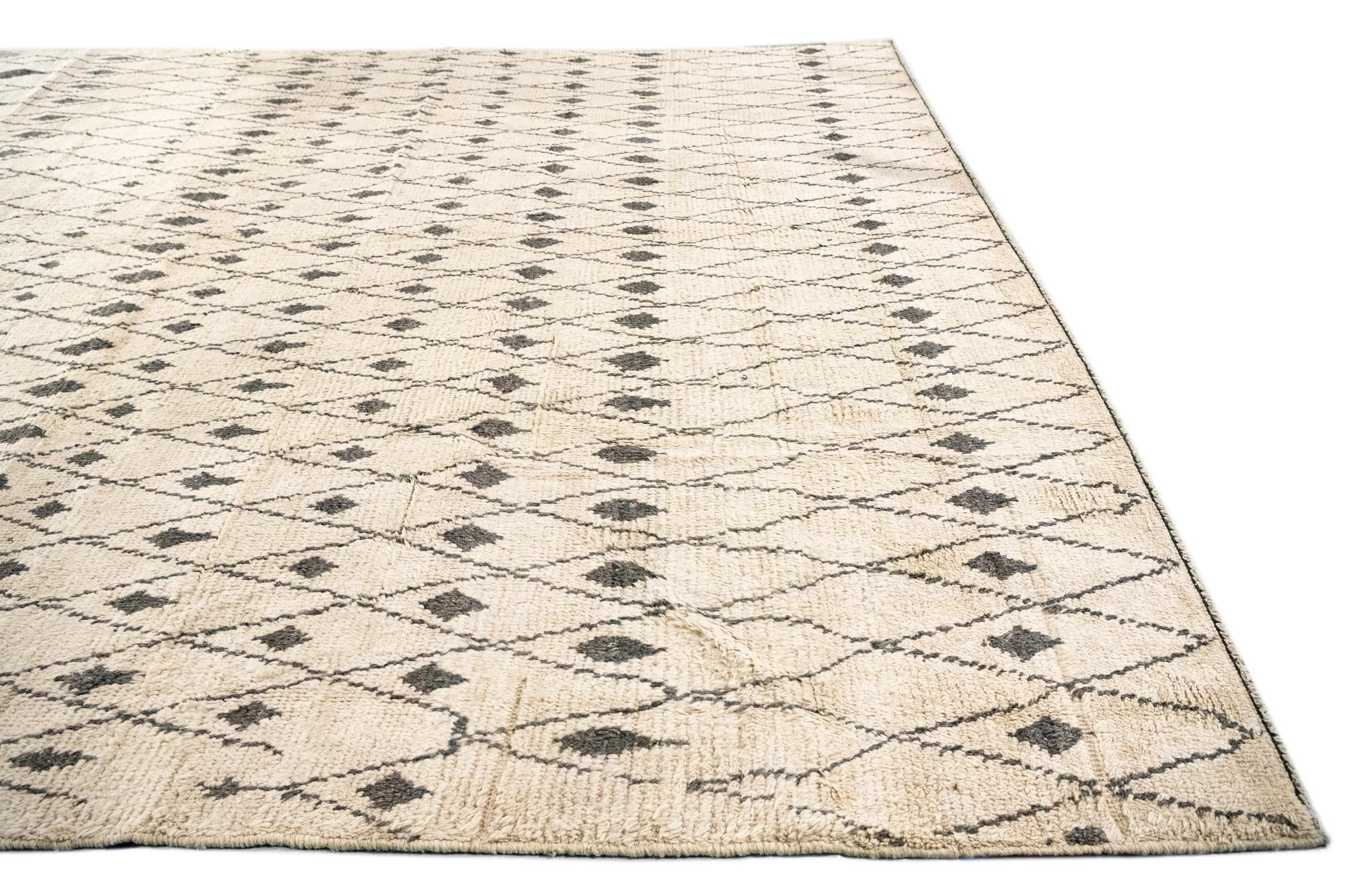 12' 2 x 16' Hand Knotted Moroccan Wool Rug