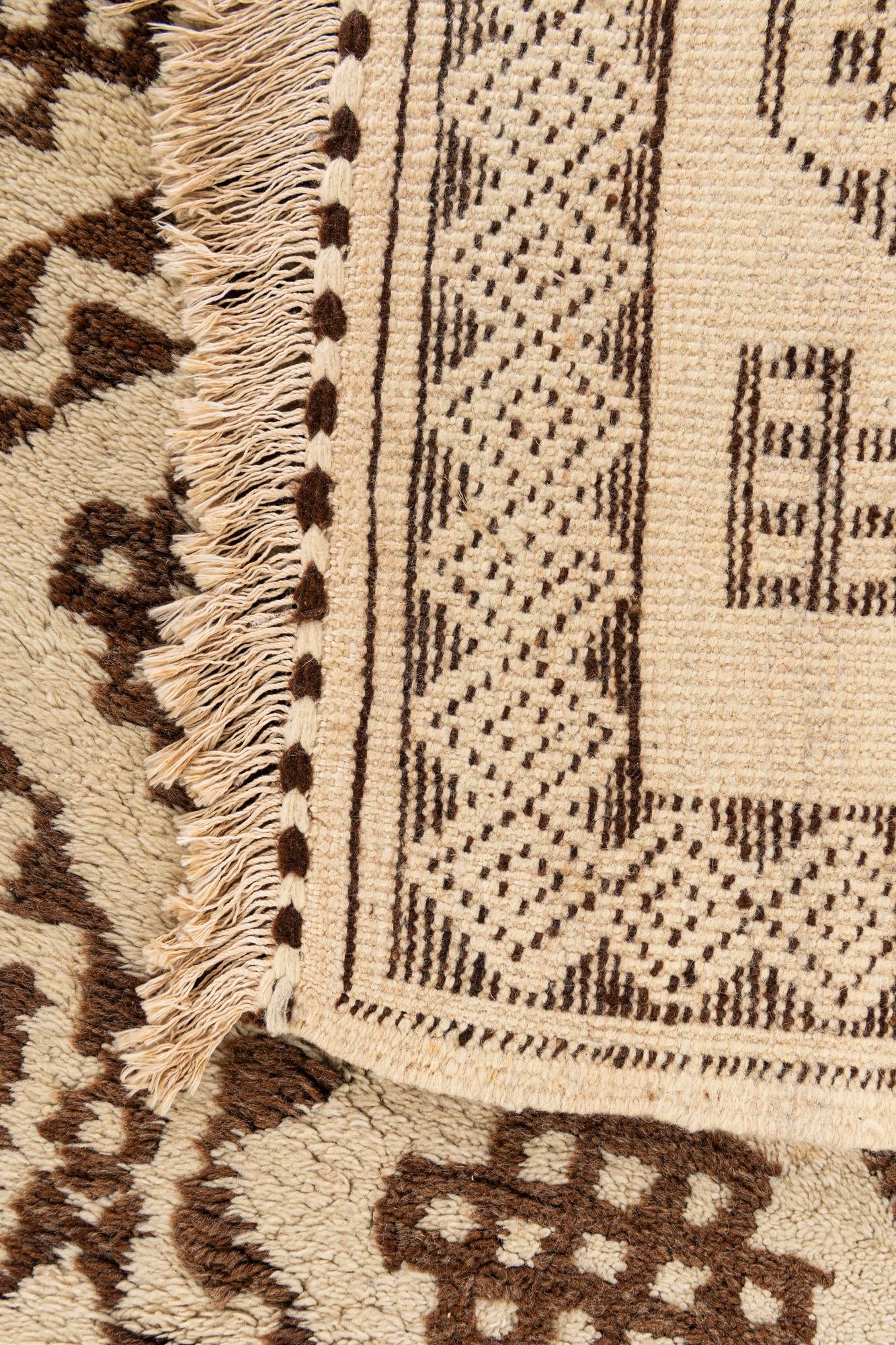 3' 8 x 7' Hand Knotted Moroccan Wool Rug