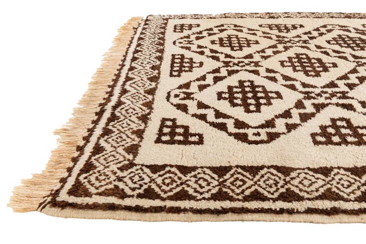Detail image of 3' 8 x 7' Hand Knotted Moroccan Wool Rug