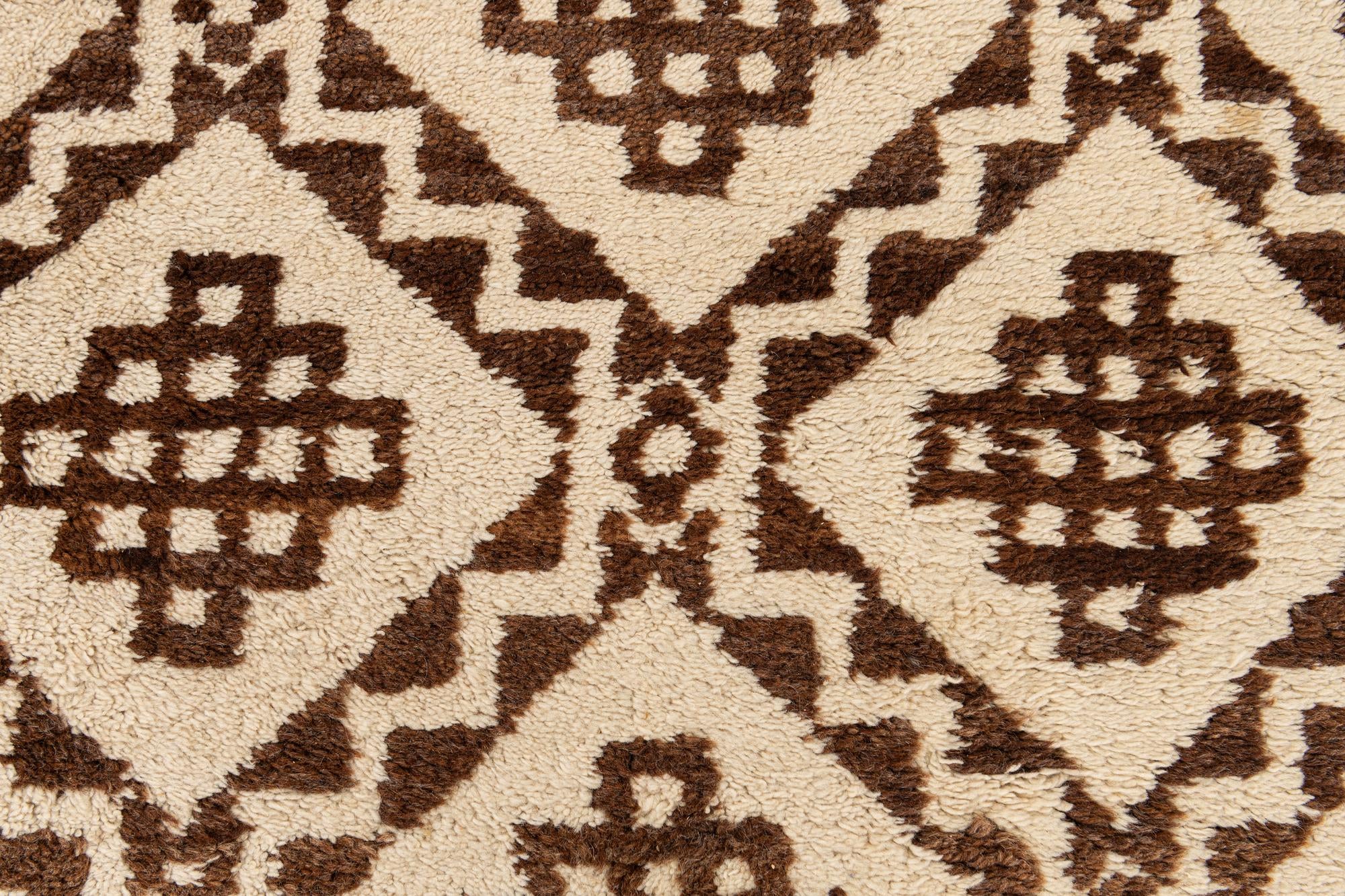 3' 8 x 7' Hand Knotted Moroccan Wool Rug