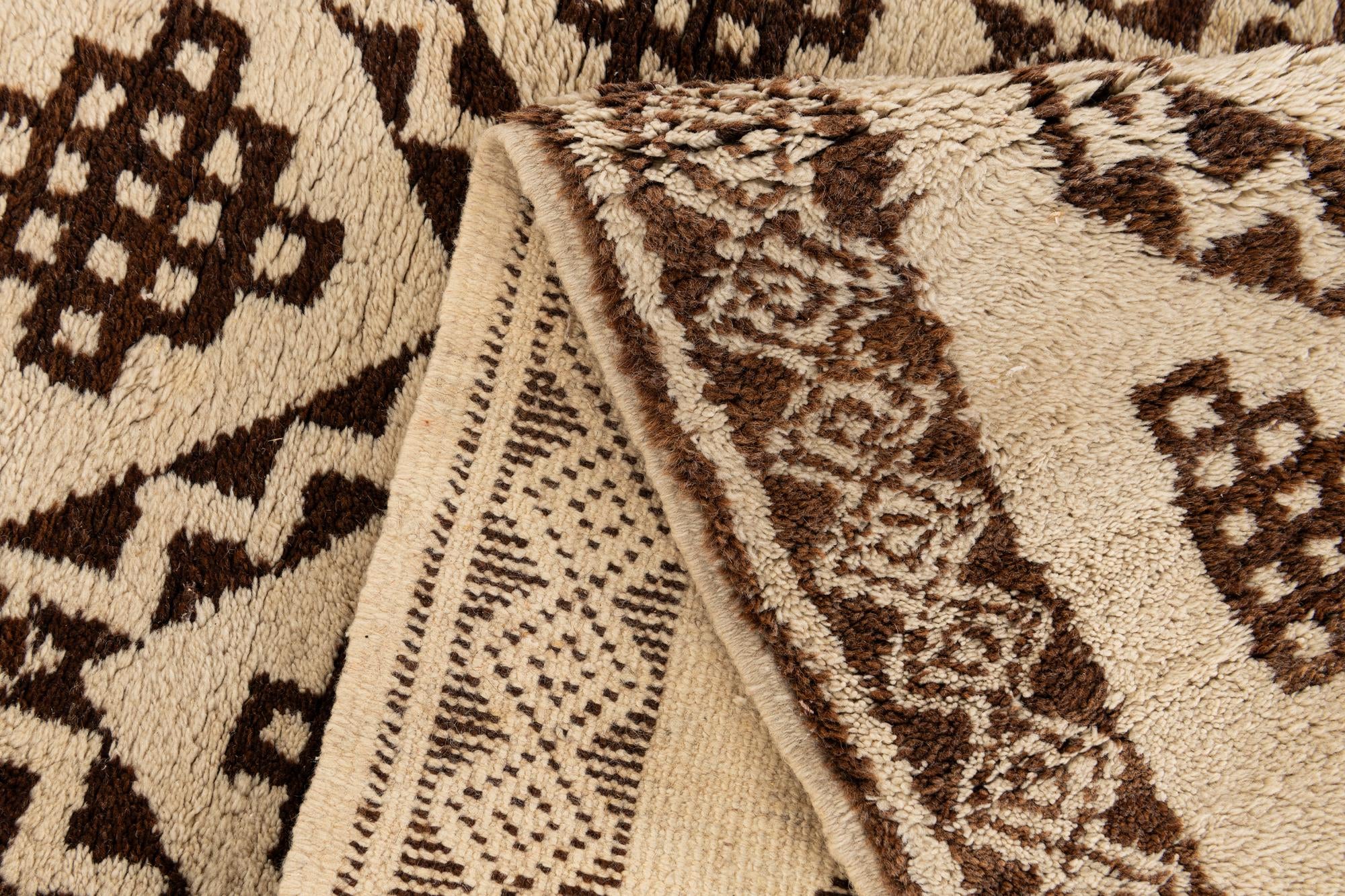 3' 8 x 7' Hand Knotted Moroccan Wool Rug