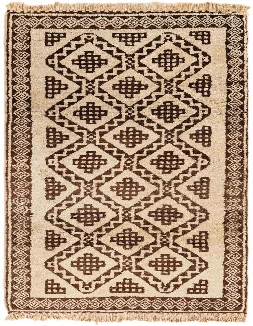 3' 8 x 7' Hand Knotted Moroccan Wool Rug