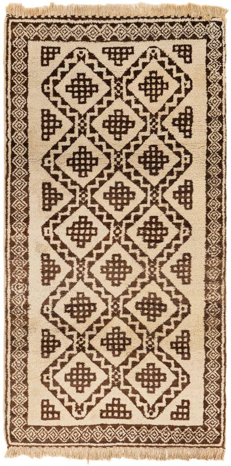 Detail image of 3' 8 x 7' Hand Knotted Moroccan Wool Rug