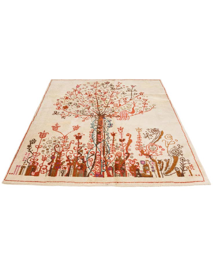 Detail image of 5' x 5' 7 Hand Knotted Moroccan Wool Rug
