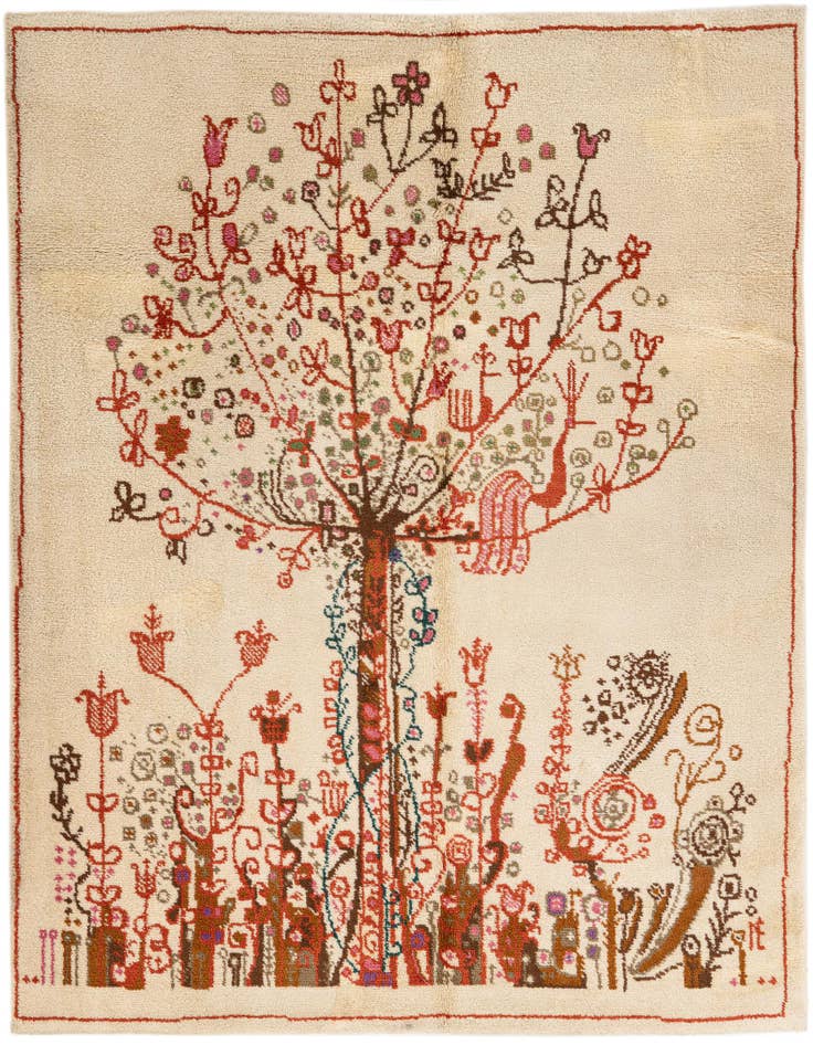 Detail image of 5' x 5' 7 Hand Knotted Moroccan Wool Rug