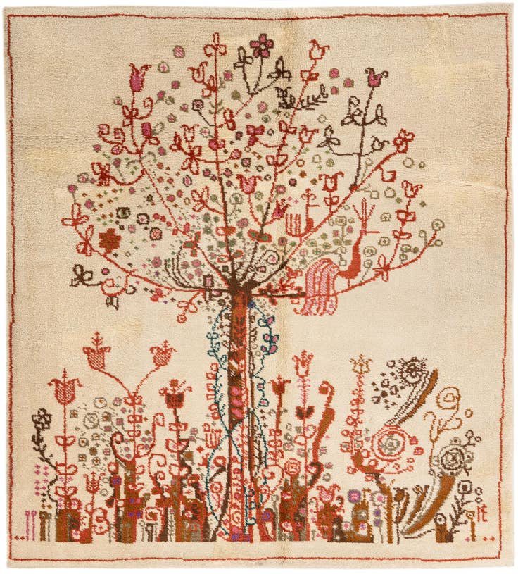Detail image of 5' x 5' 7 Hand Knotted Moroccan Wool Rug
