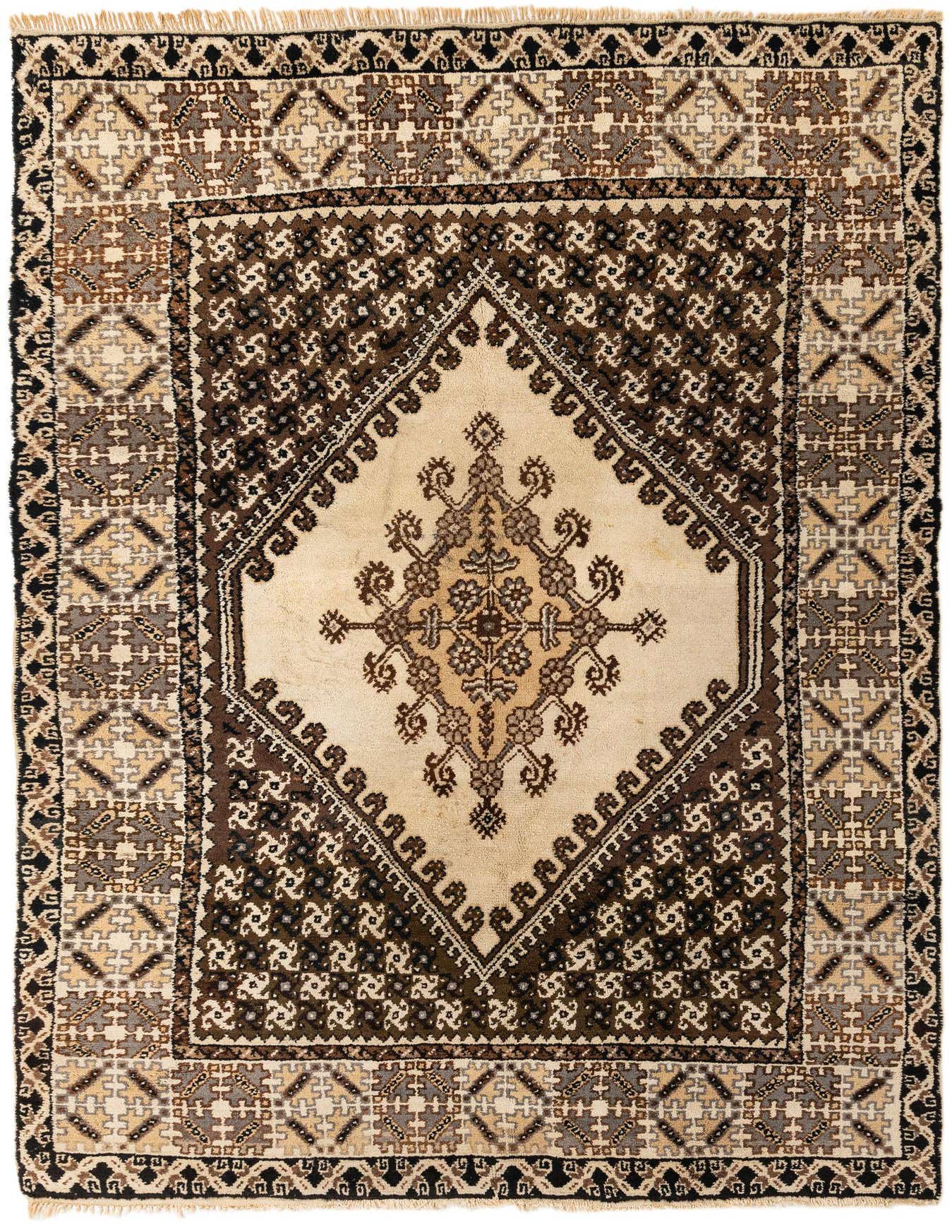 6' 3 x 9' 4 Hand Knotted Moroccan Wool Rug