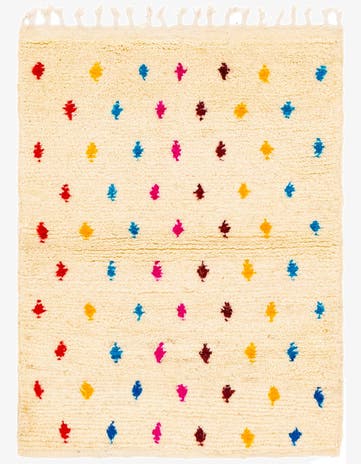 3' 4 x 4' 9 Hand Knotted Moroccan Wool Rug