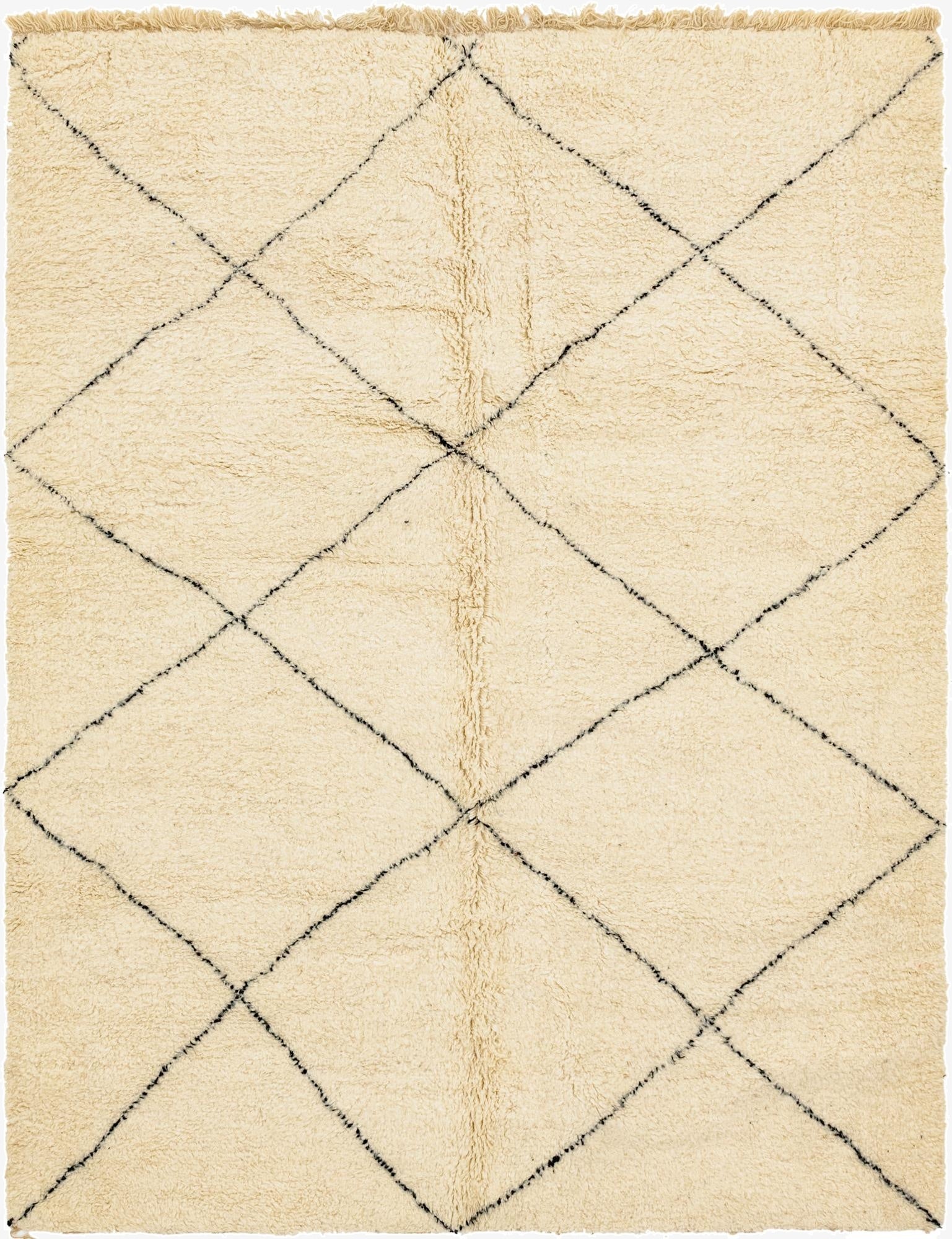 7' 3 x 9' 8  Hand Knotted Moroccan Wool Rug