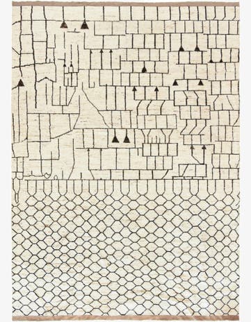 12' 6 x 17' 6 Hand Knotted Moroccan Wool Rug