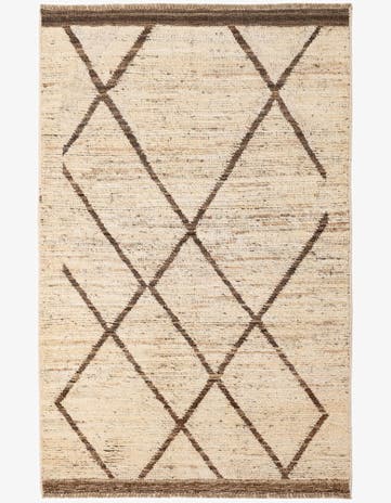 4' x 5' 10 Hand Knotted Moroccan Wool Rug