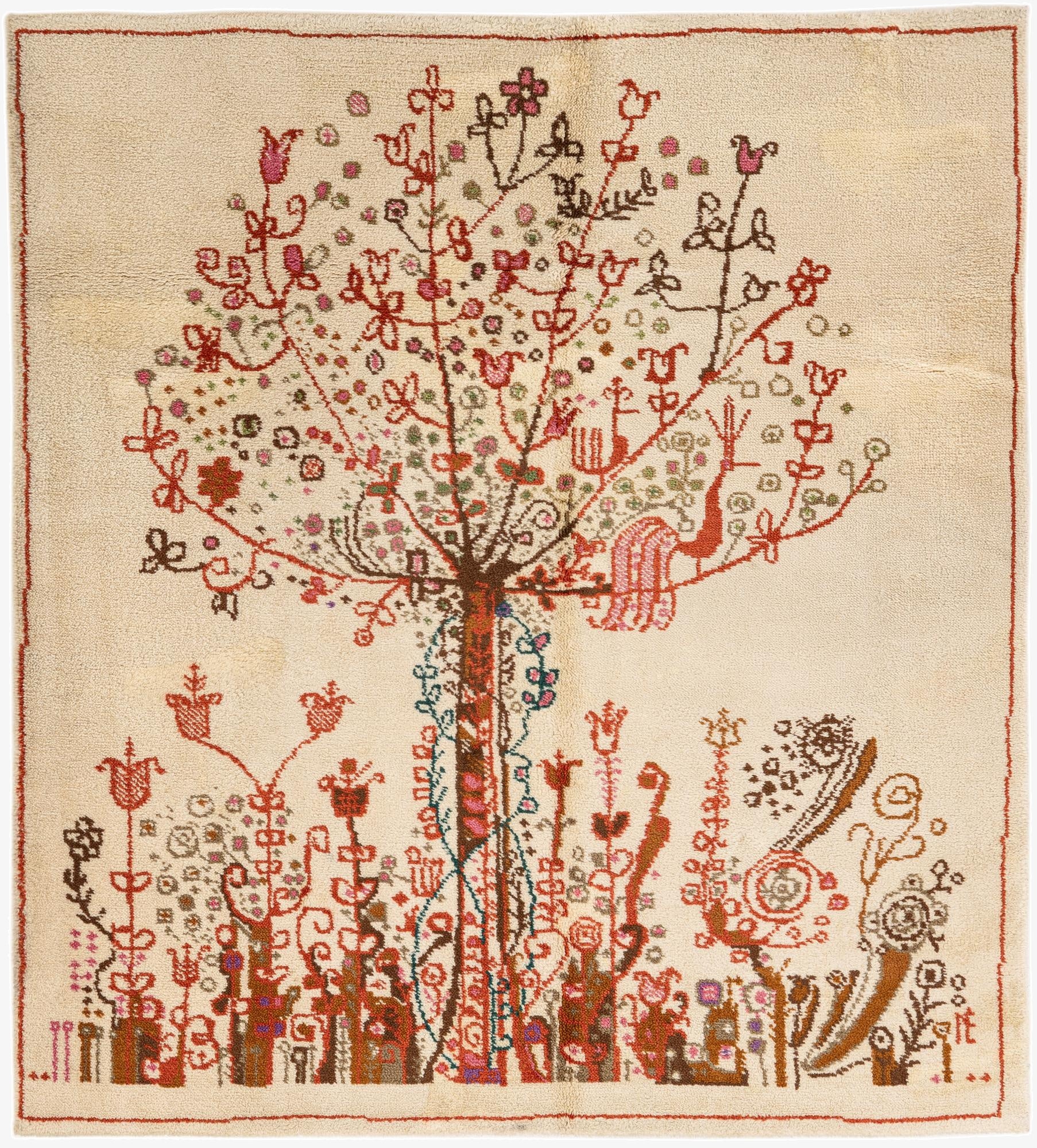 5' x 5' 7  Hand Knotted Moroccan Wool Rug