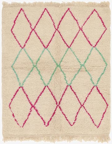 3' 9 x 4' 9 Hand Knotted Moroccan Wool Rug