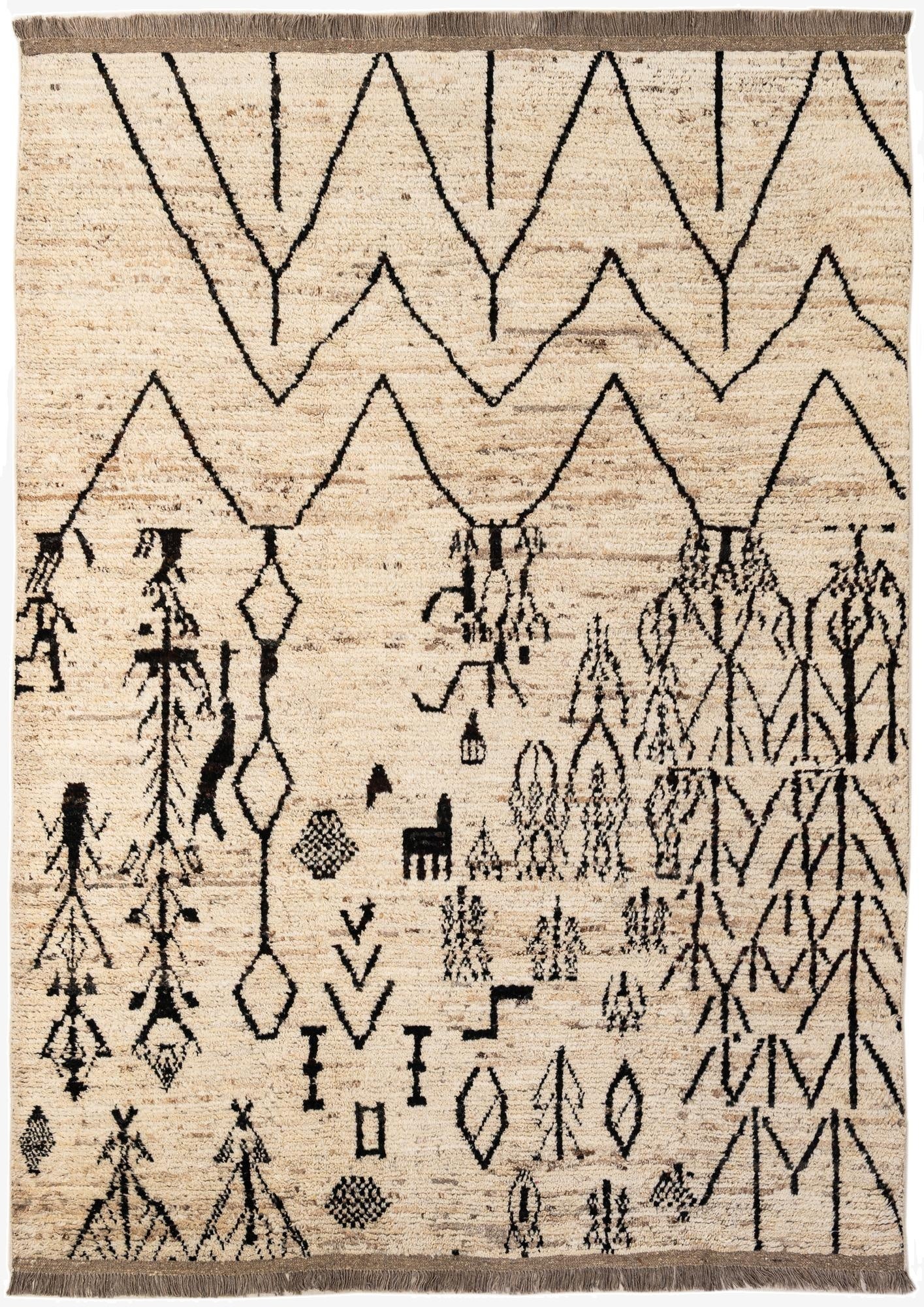 6' 9 x 9' 7  Hand Knotted Moroccan Wool Rug