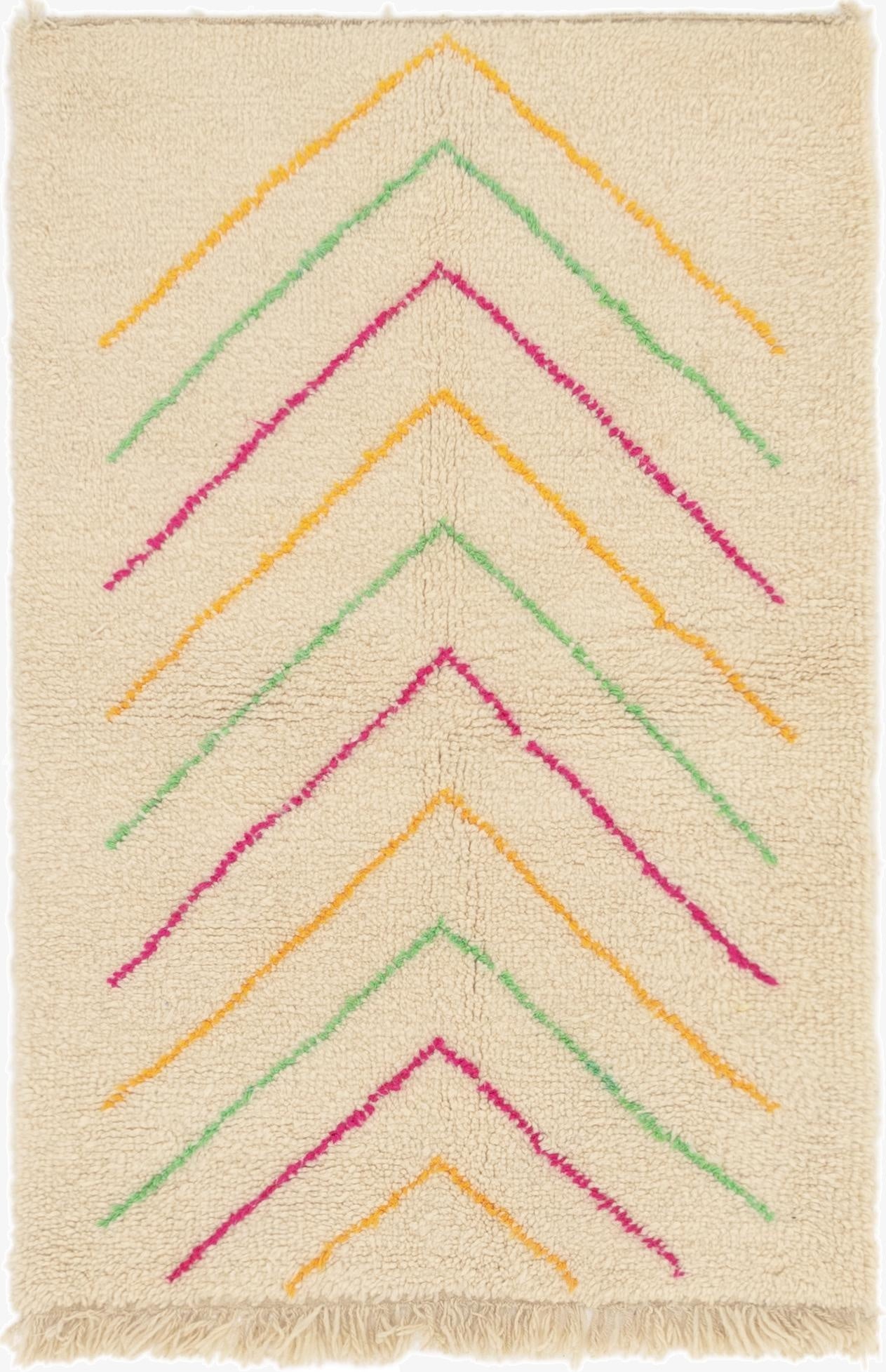 3' 9 x 5' 8  Hand Knotted Moroccan Wool Rug