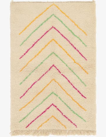 3' 9 x 5' 8 Hand Knotted Moroccan Wool Rug