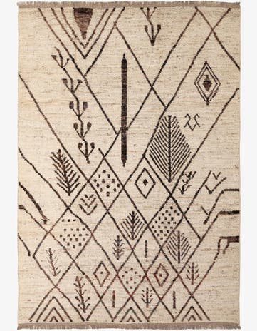 6' 7 x 9' 8 Hand Knotted Moroccan Wool Rug