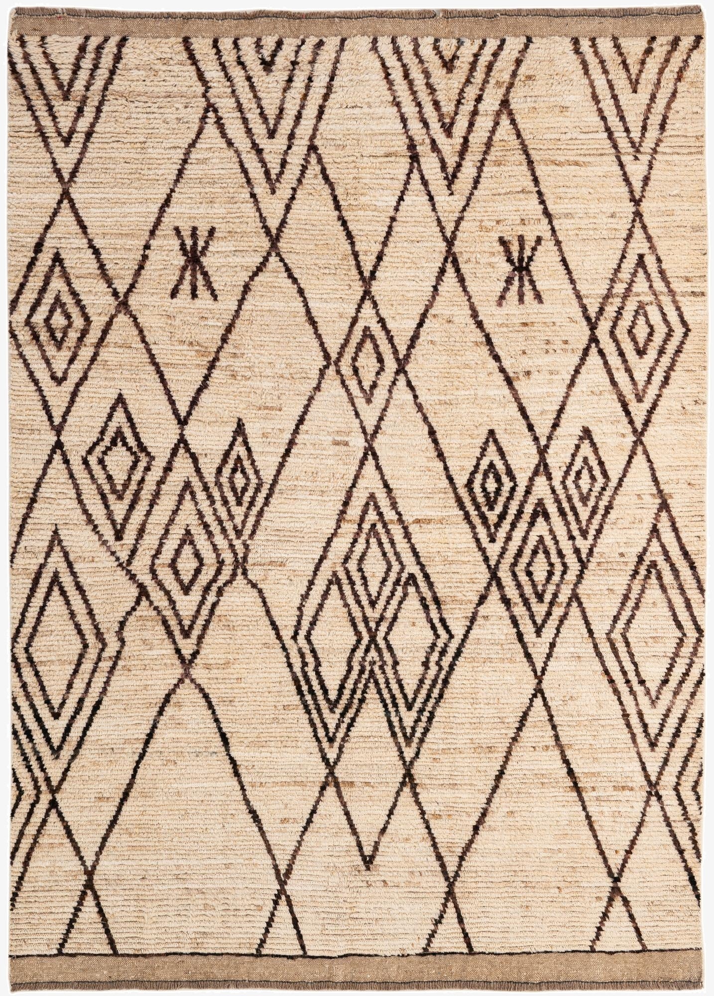 5' 10 x 7' 8  Hand Knotted Moroccan Wool Rug