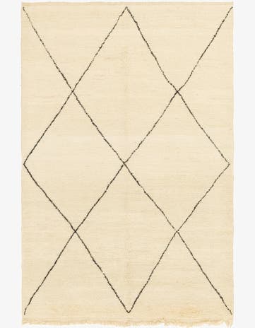 6' 8 x 10' Hand Knotted Moroccan Wool Rug
