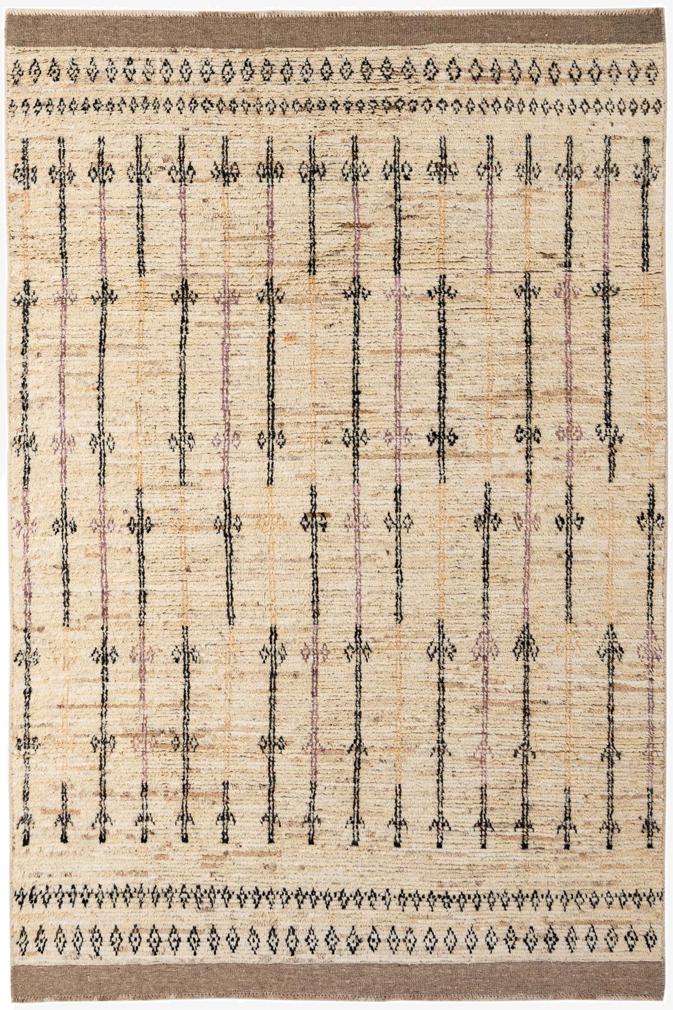 6' 2 x 9' 4  Hand Knotted Moroccan Wool Rug