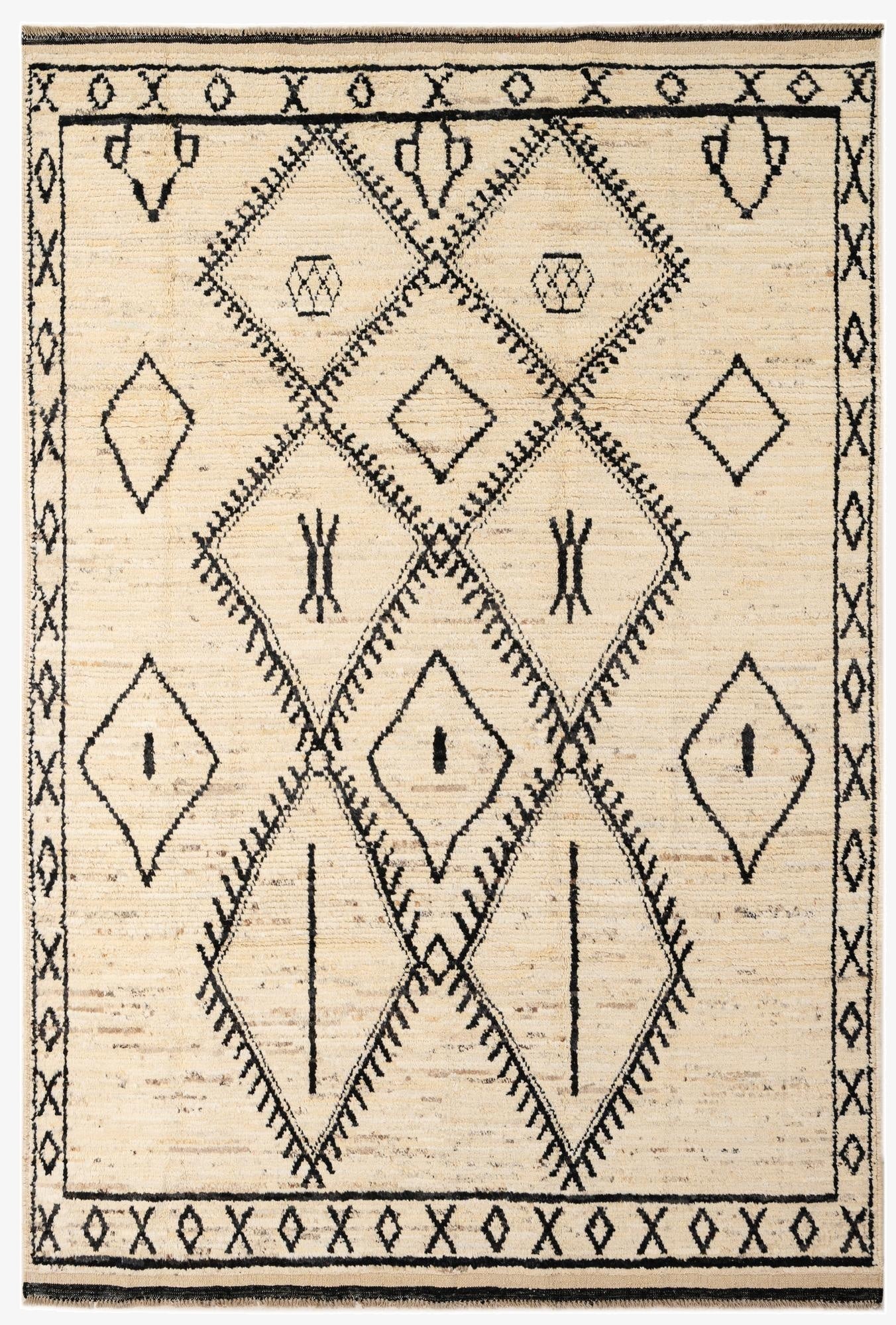 6' 1 x 8' 10  Hand Knotted Moroccan Wool Rug