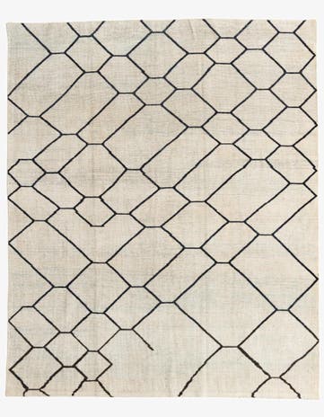 8' x 9' 8 Hand Knotted Moroccan Wool Rug