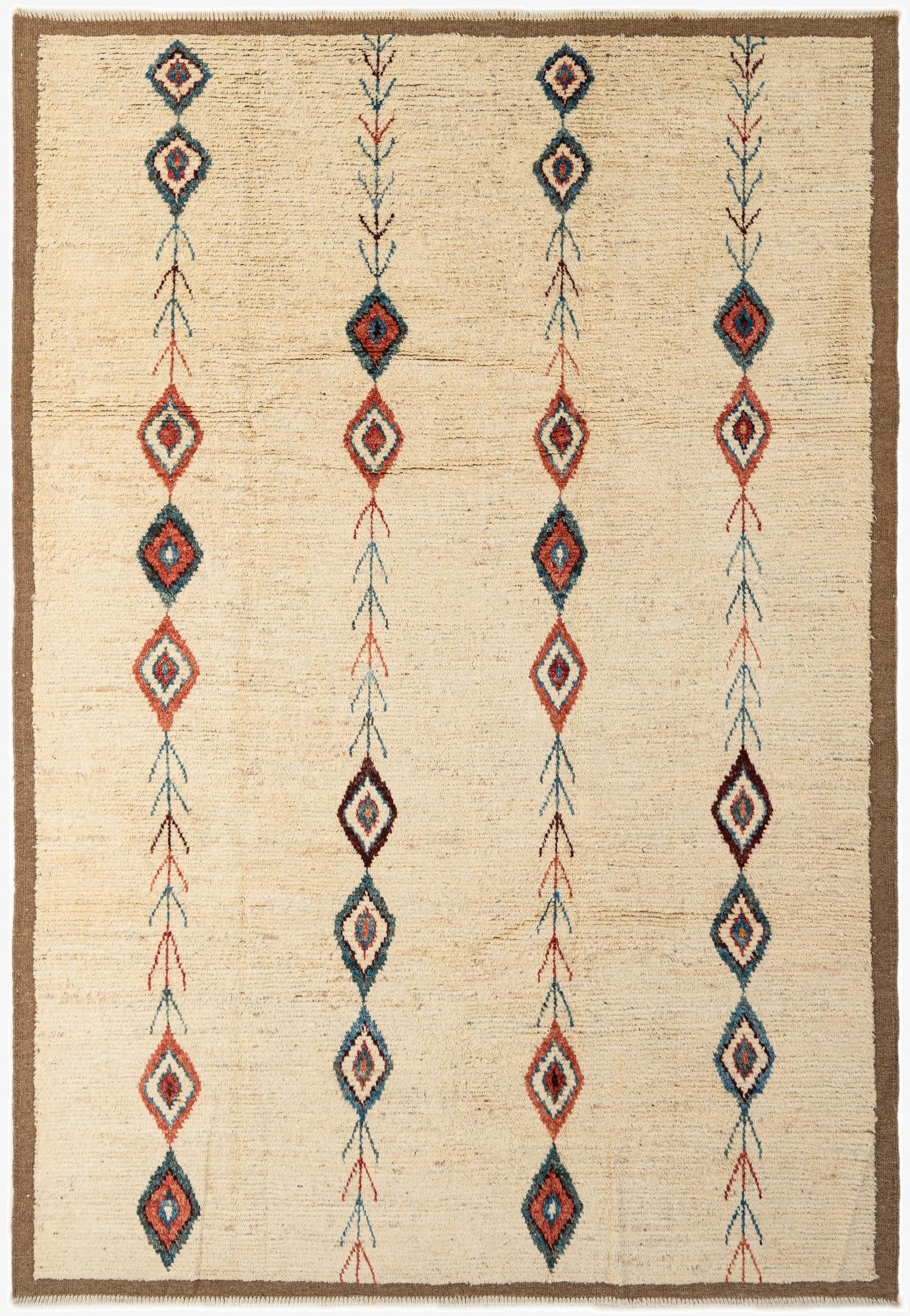 6' 11 x 9' 10  Hand Knotted Moroccan Wool Rug