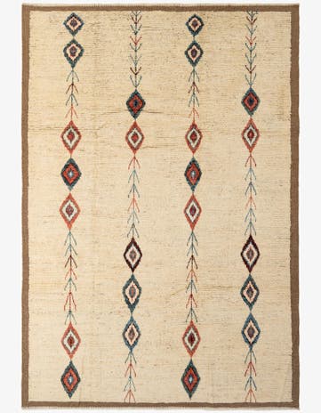 6' 11 x 9' 10 Hand Knotted Moroccan Wool Rug