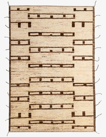 6' 9 x 9' 9 Hand Knotted Moroccan Wool Rug