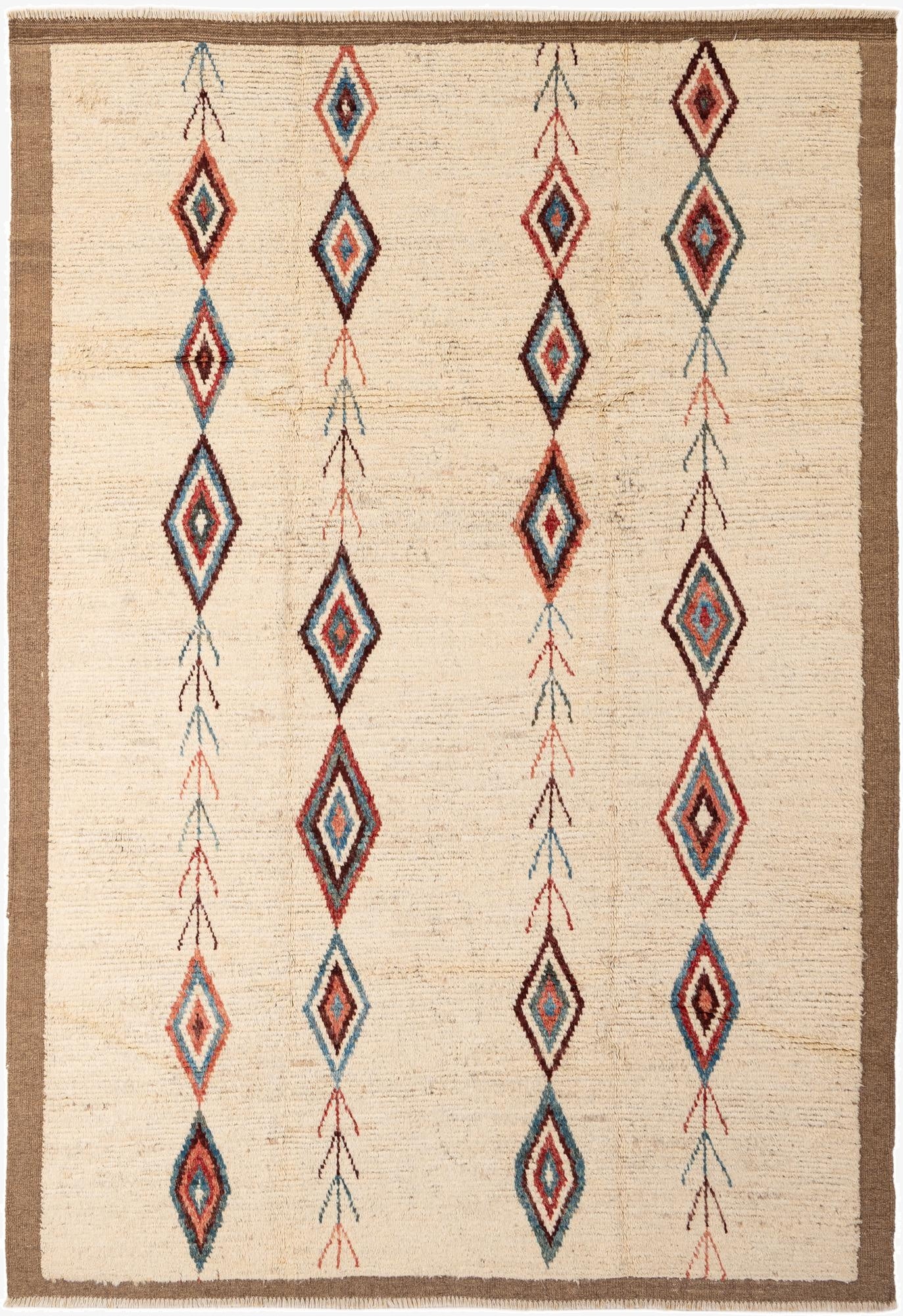 6' 9 x 9' 7  Hand Knotted Moroccan Wool Rug