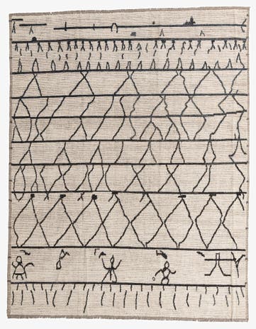 9' 3 x 11' 8 Hand Knotted Moroccan Wool Rug