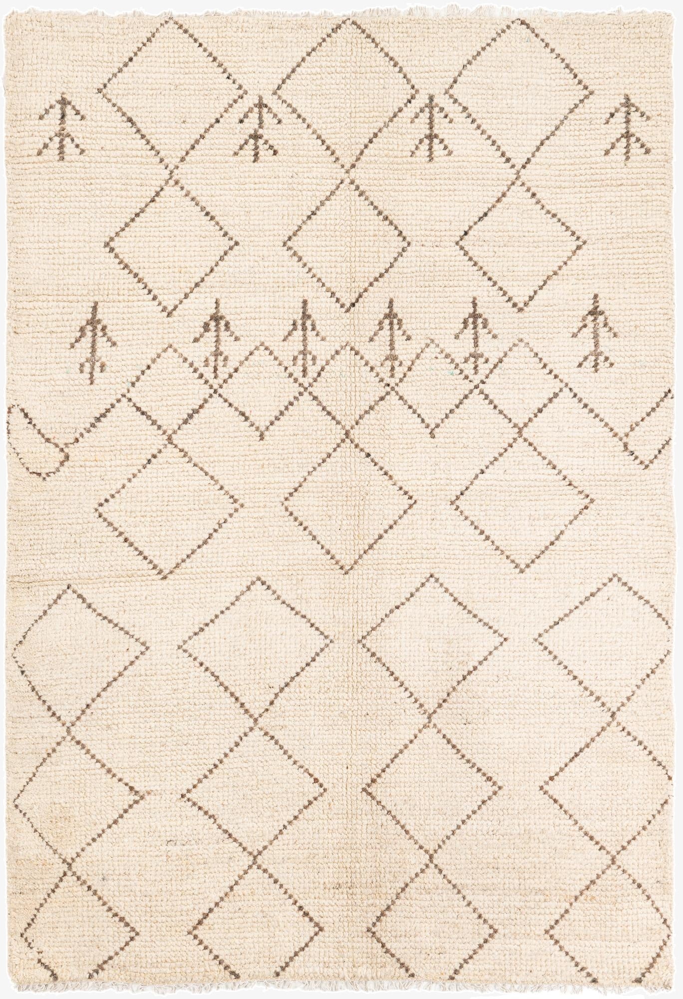 4' 2 x 6' 2  Hand Knotted Moroccan Wool Rug