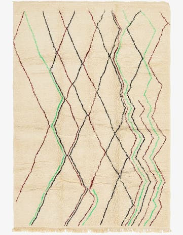 6' 7 x 10' Hand Knotted Moroccan Wool Rug