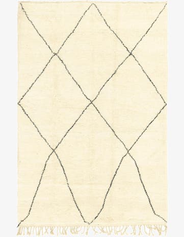 6' 8 x 10' Hand Knotted Moroccan Wool Rug