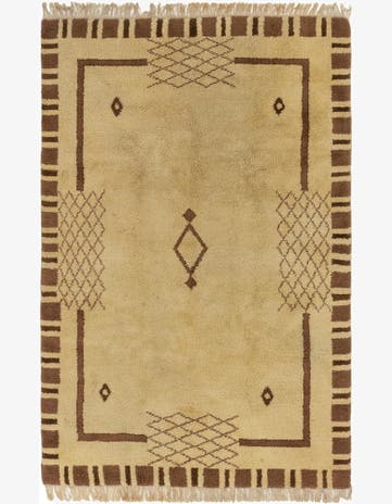 5' 6 x 8' 8 Hand Knotted Moroccan Wool Rug