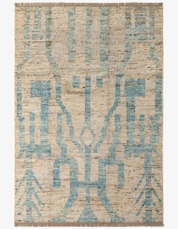 6' 5 x 9' 5 Hand Knotted Moroccan Wool Rug