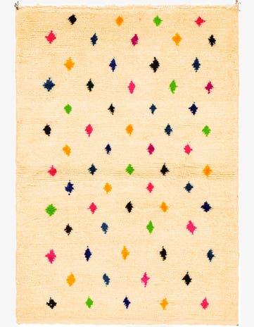 3' 6 x 4' 11 Hand Knotted Moroccan Wool Rug