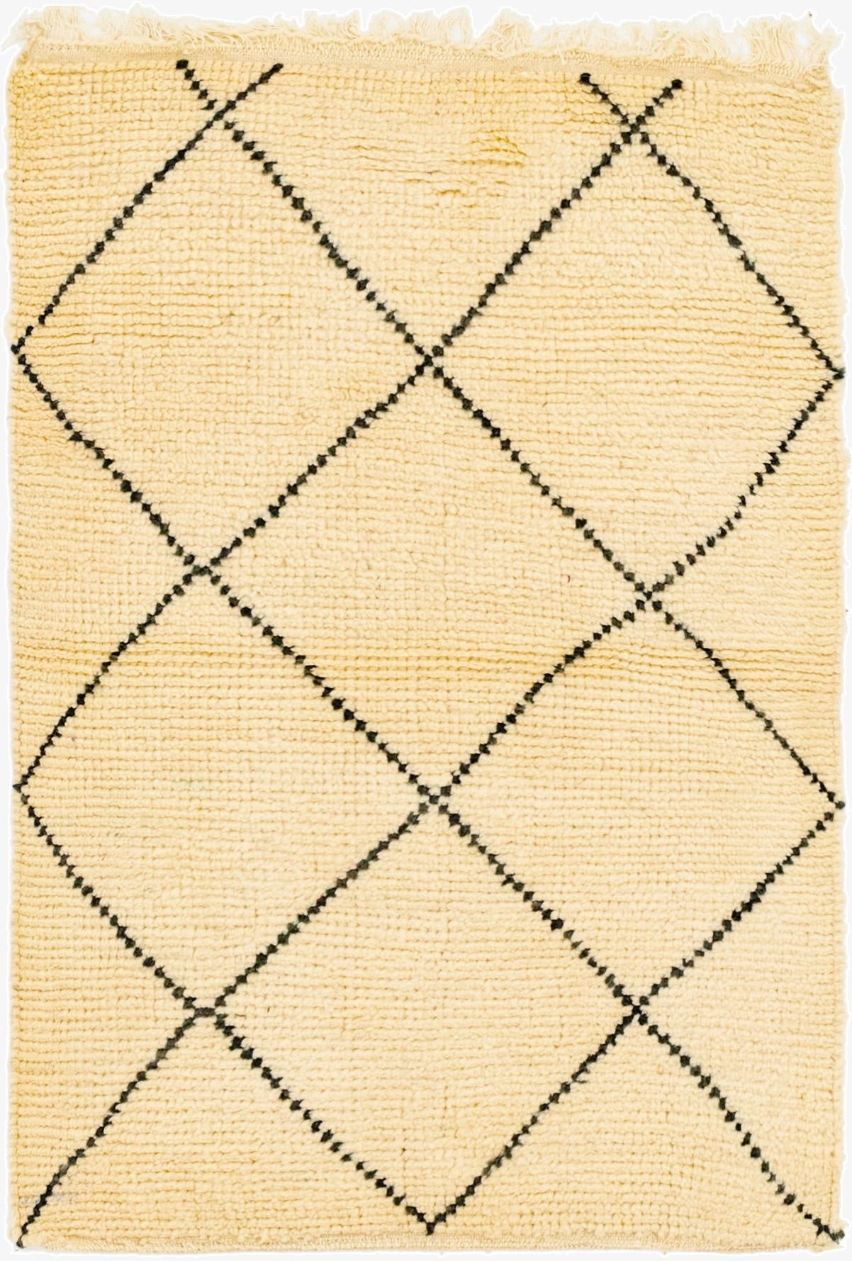 3' 1 x 4' 11  Hand Knotted Moroccan Wool Rug
