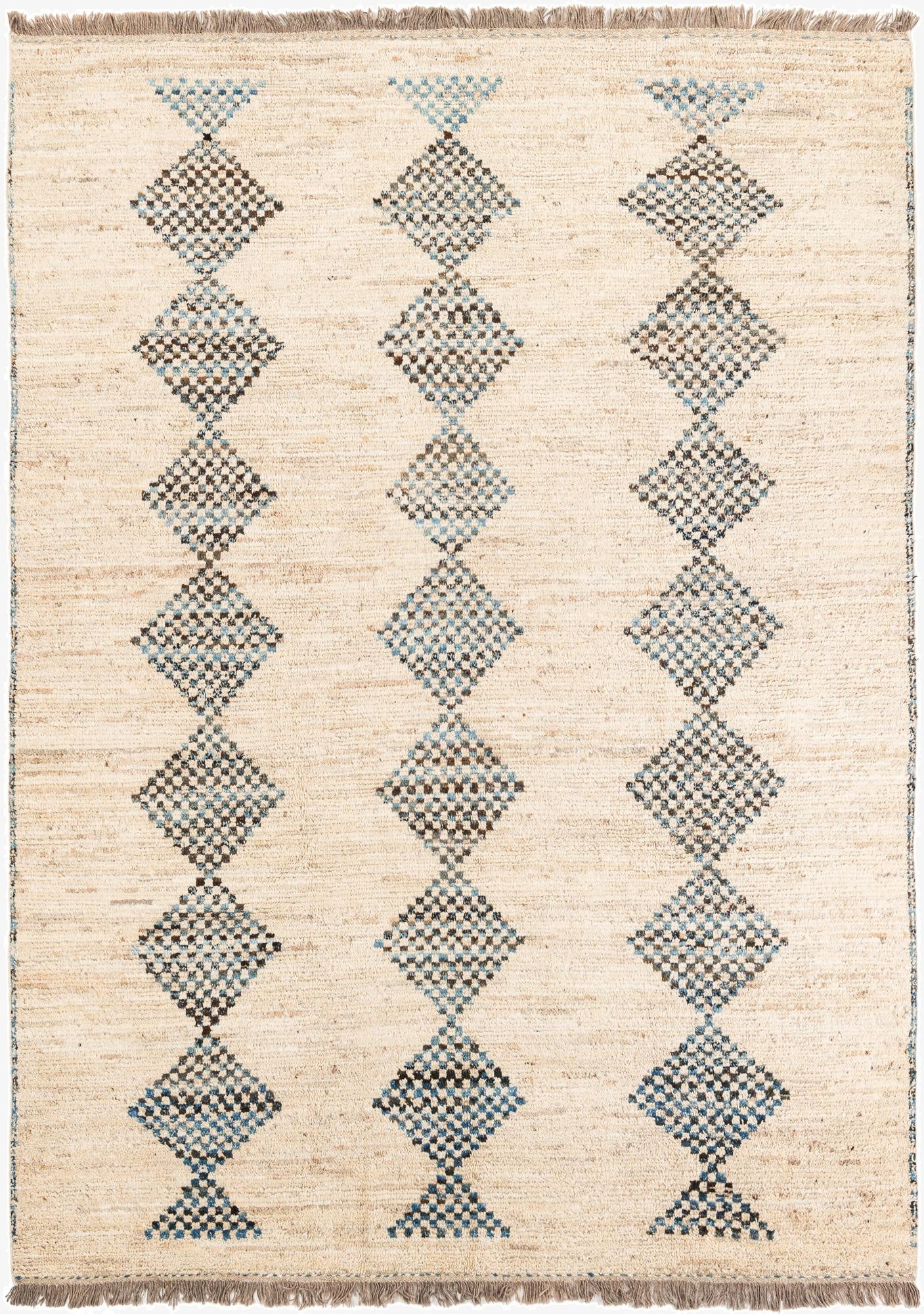 7' x 9' 7  Hand Knotted Moroccan Wool Rug