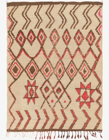 4' 5 x 6' Hand Knotted Moroccan Wool Rug