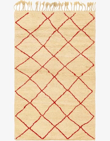 5' x 8' 4 Hand Knotted Moroccan Wool Rug
